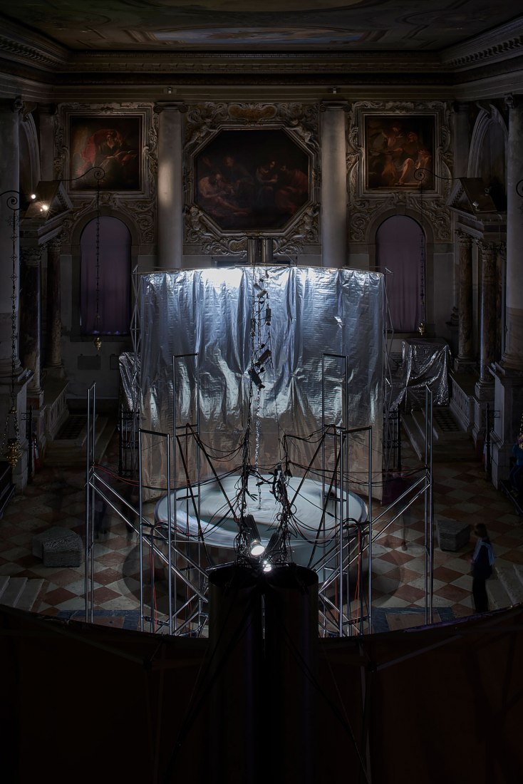 Installation view of the Lithuanian Space Agency's laboratory by Julijonas Urbonas at the Biennale Architettura 2021, Venice; Photo by Darius Petrulaitis © Courtesy of the Lithuanian Space Agency.