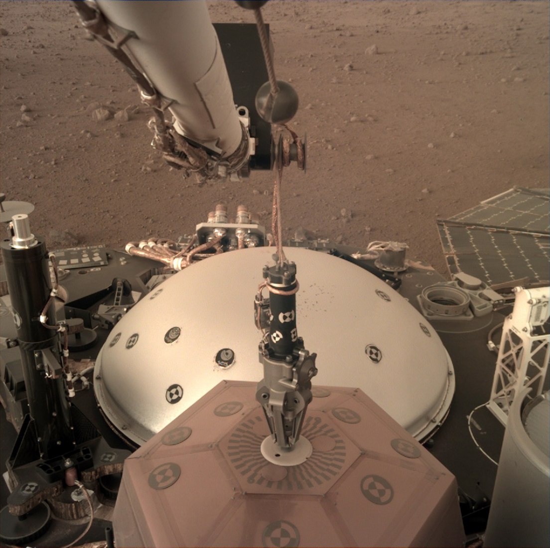 InSight Recopilación de datos meteorológicos de Marte. Imagen cortesía de la NASA