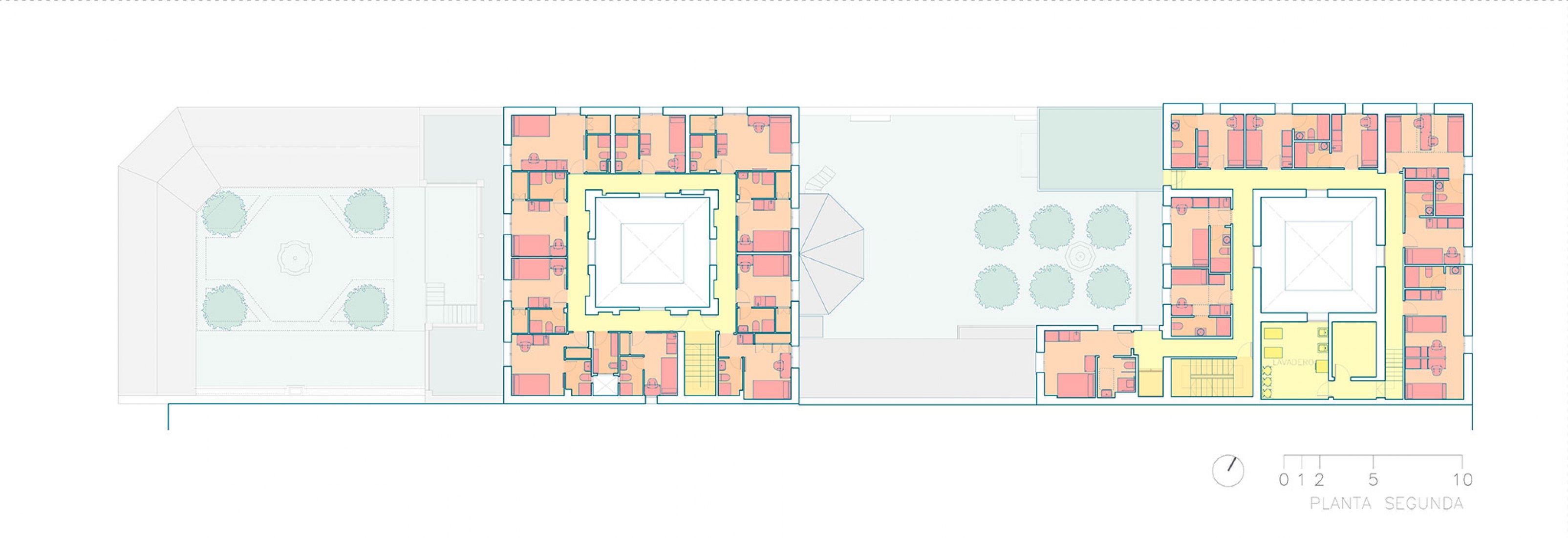 Second floor plan. Student dormitory. Loop Homes Palace by Martín Lejarraga.