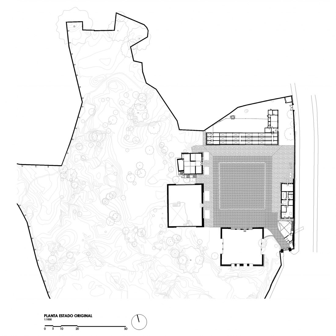 Plano de estado original. Museo Anahuacalli, reforma y ampliación por Mauricio Rocha. 
