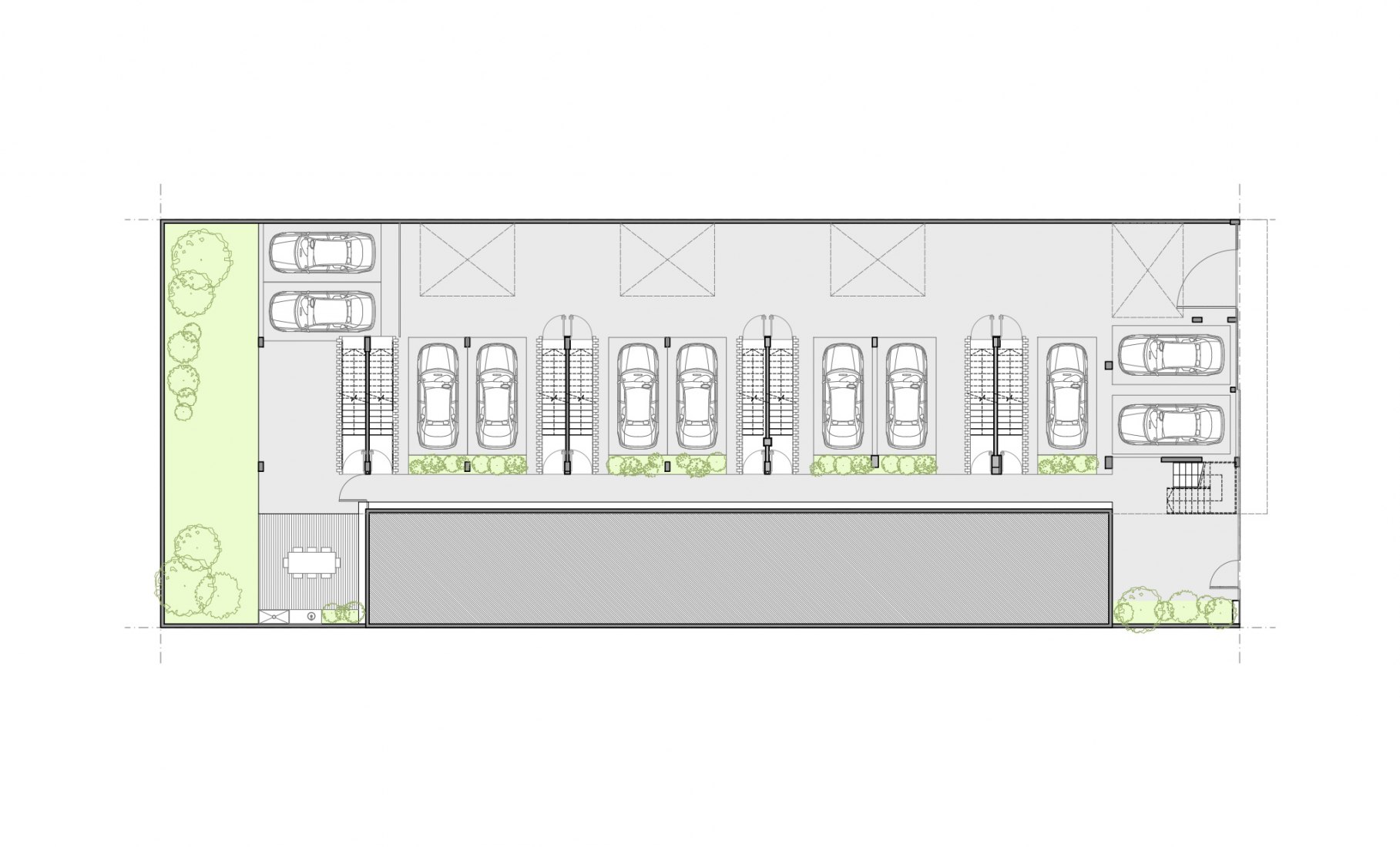 Planta baja. 8 Casas por Lucas Nicolas Geya. 