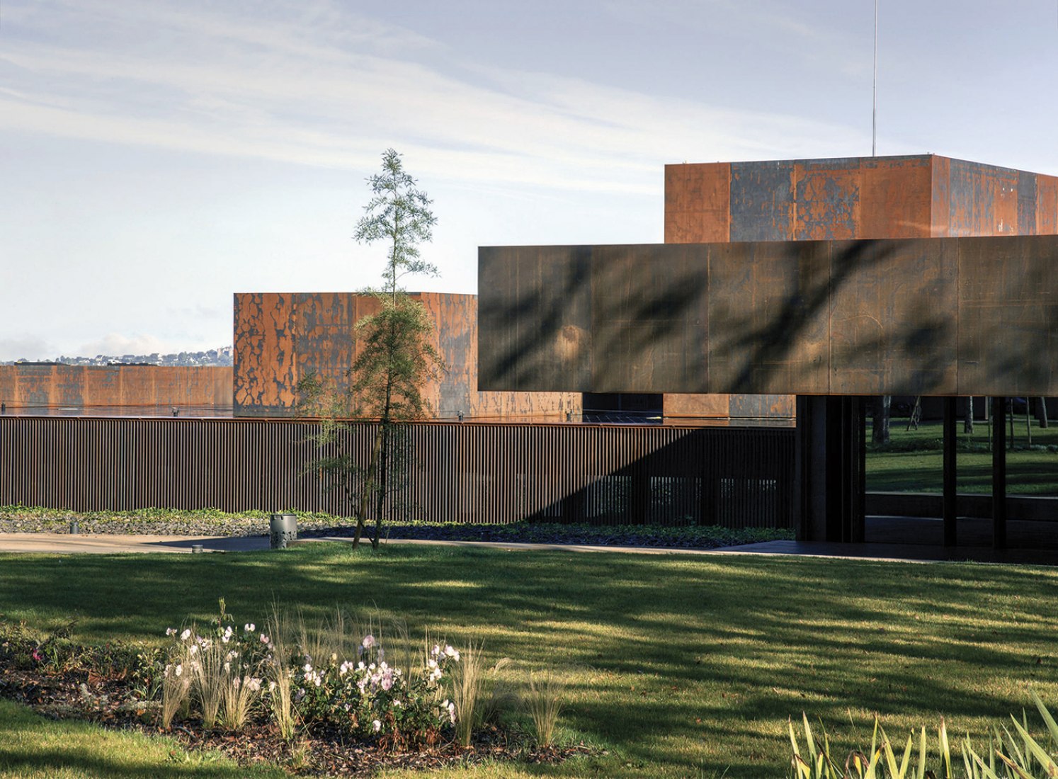 Outside view of the Soulages Museum by RCR Arquitectes. Photograph © Hisao Suzuki.