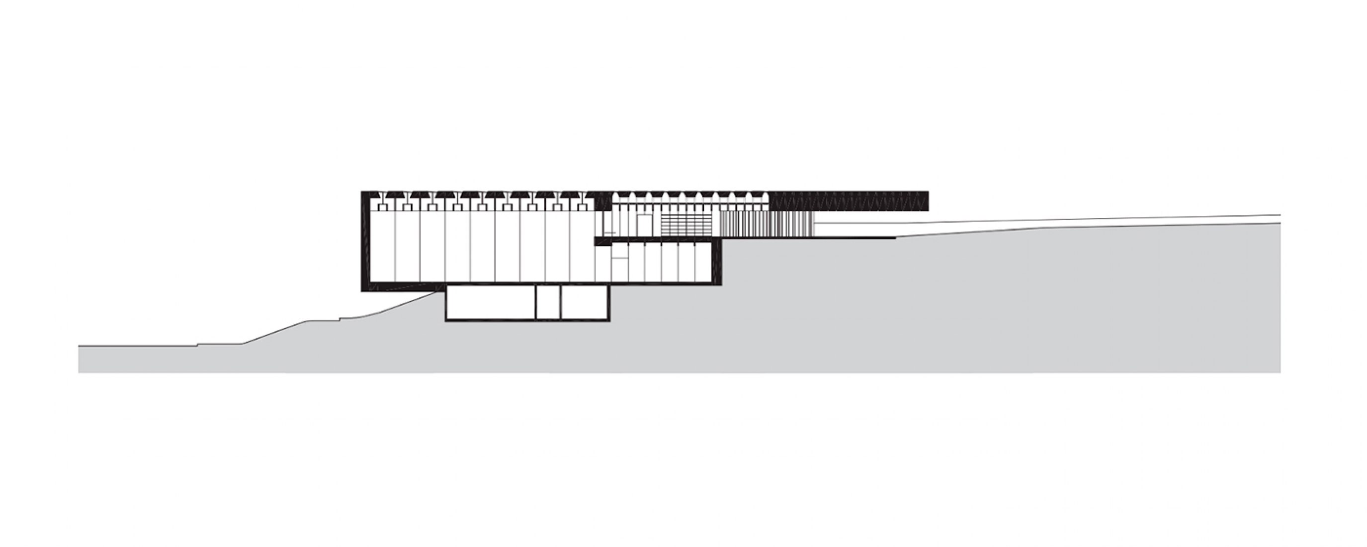Section of the Soulages Museum by RCR Arquitectes. 