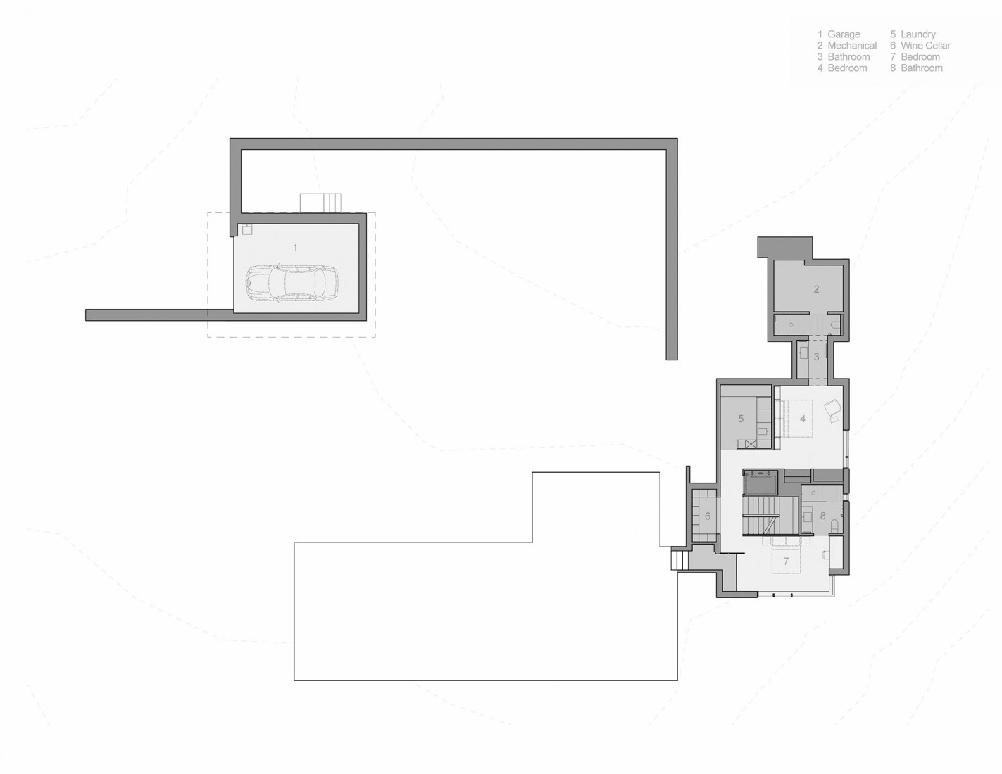 Basement floor. Whidbey farm by mwworks.