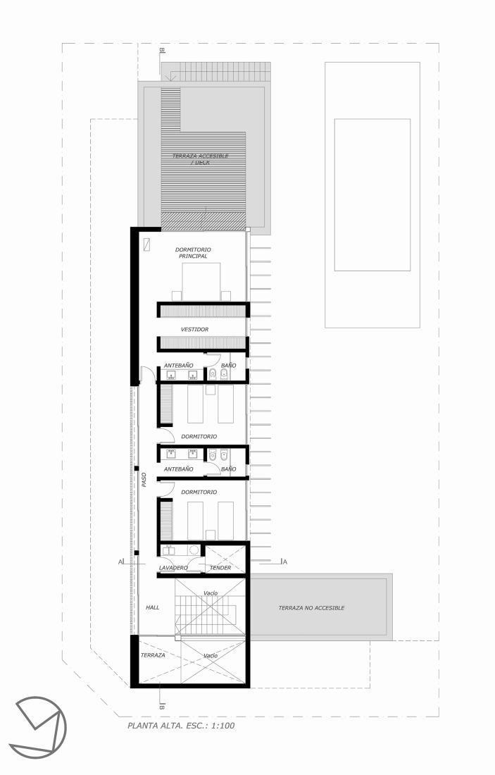 First floor plan. CM House by MZ Arquitectos.