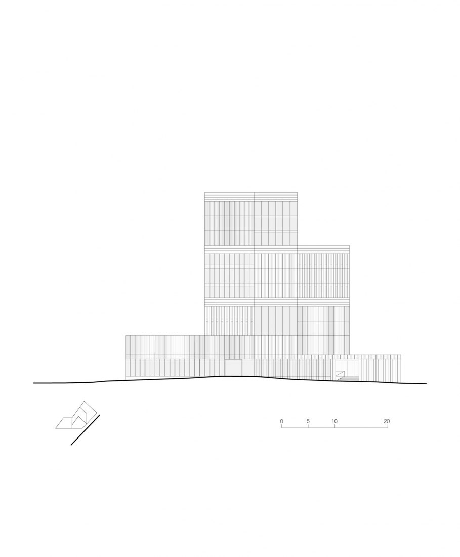 Alzado. Torre Euravenir en Lille por LAN Architects.