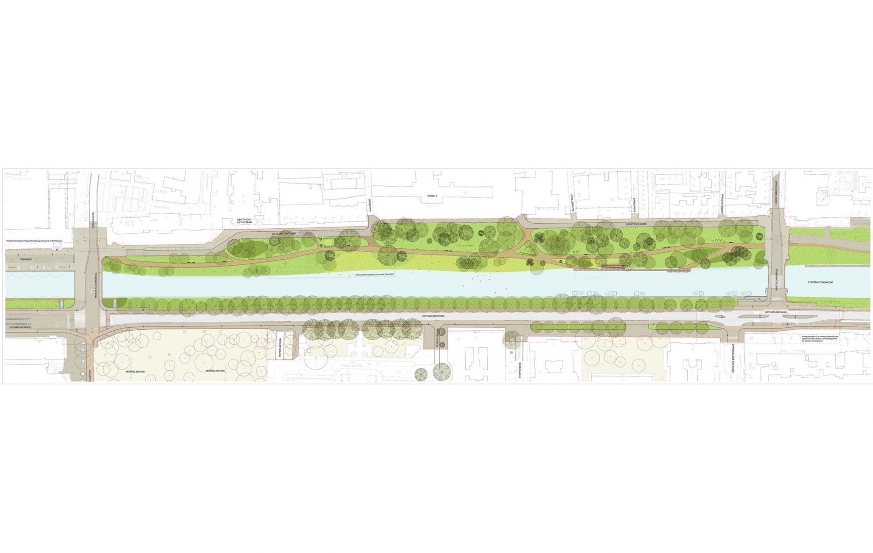 Plan maestro. Catharijnesingel por OKRA landscape architects.