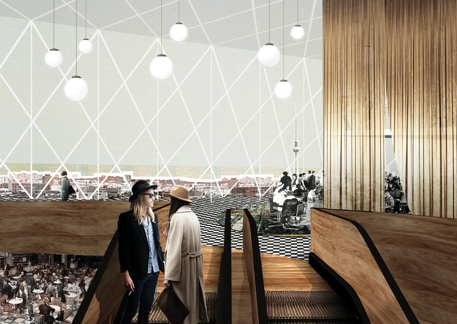 Visualización interior. Nuevos grandes almacenes KaDeWe por OMA. Imagen cortesía de OMA. 