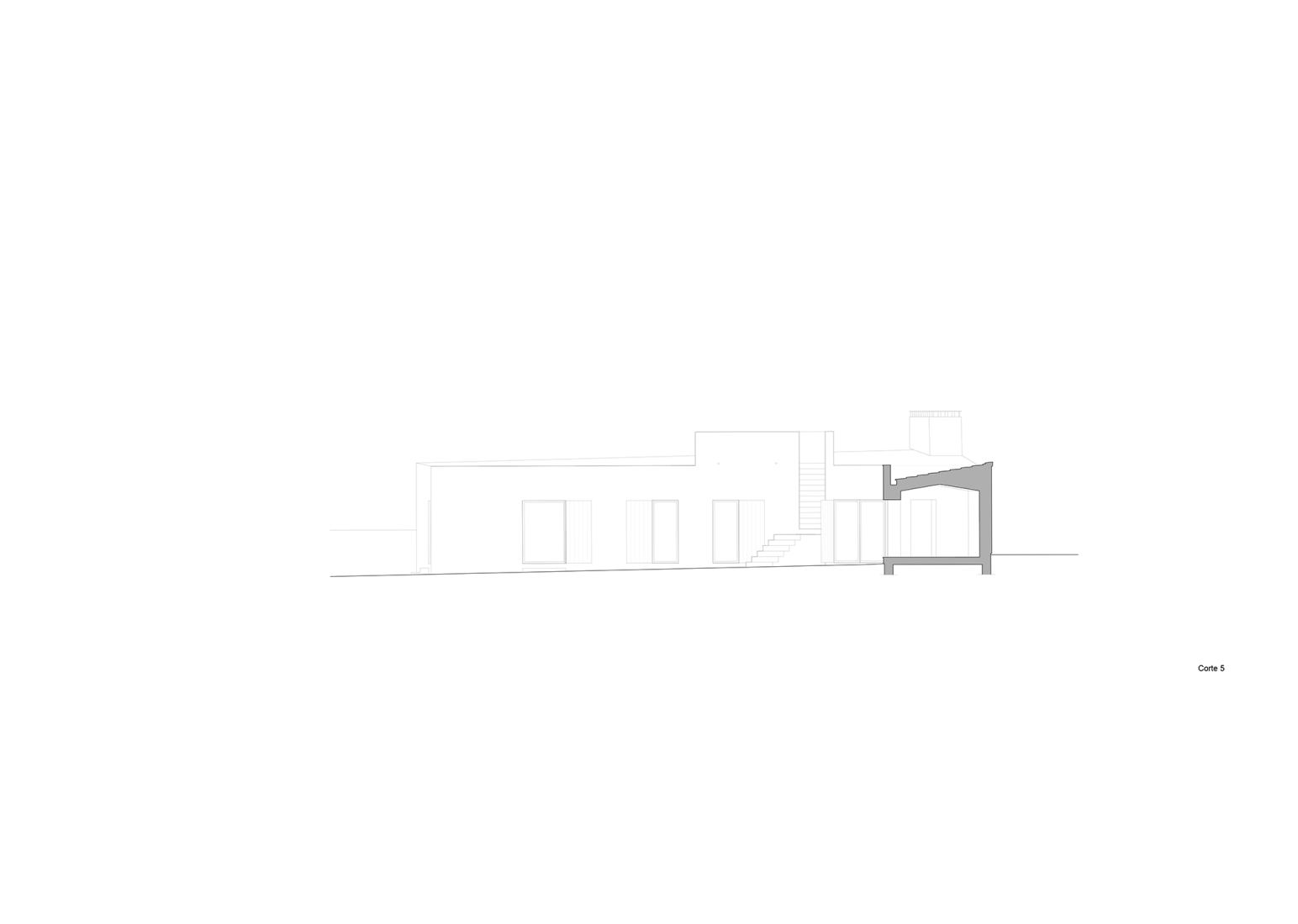 Sección. Casa do Loureiro por Orgânica Arquitectura.
