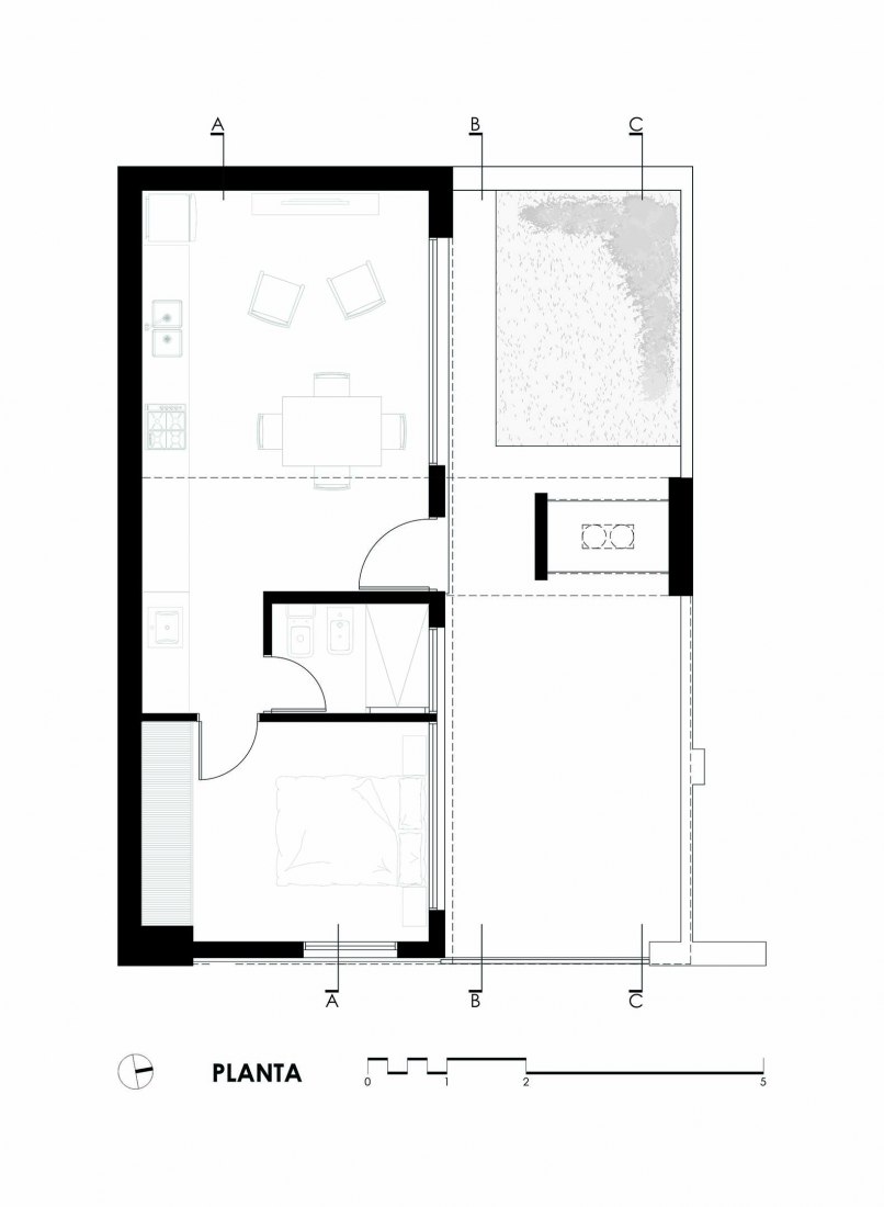 Ground floor plan. D.377 by Otro Estudio.