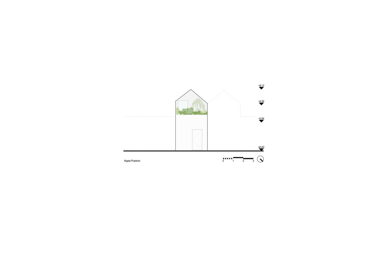 Rear elevation. Beira Mar House by Paulo Martins Arquitectura.