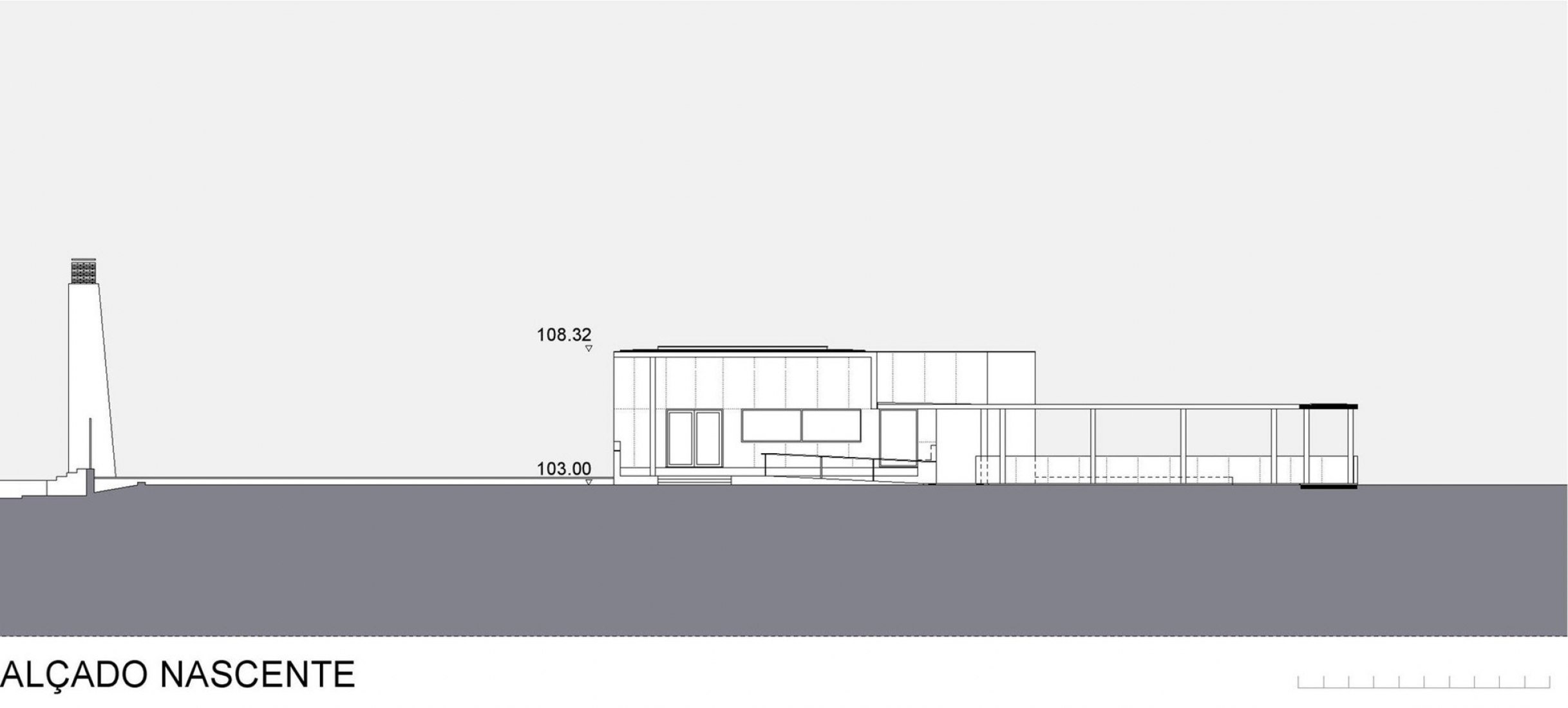 Elevation East. Primary School EB1 by Adalberto Dias