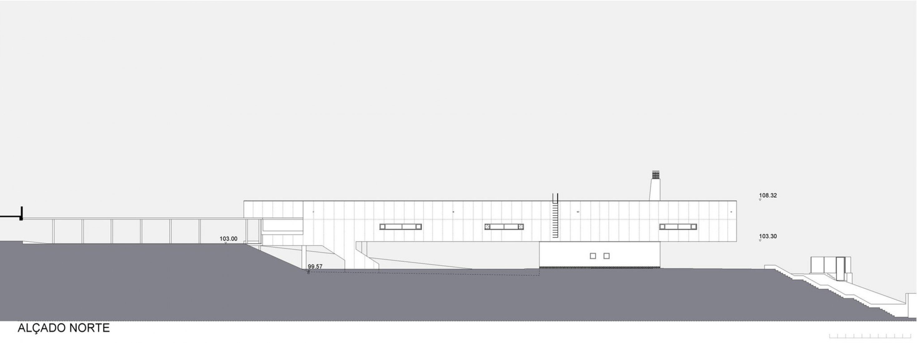 Elevation North. Primary School EB1 by Adalberto Dias