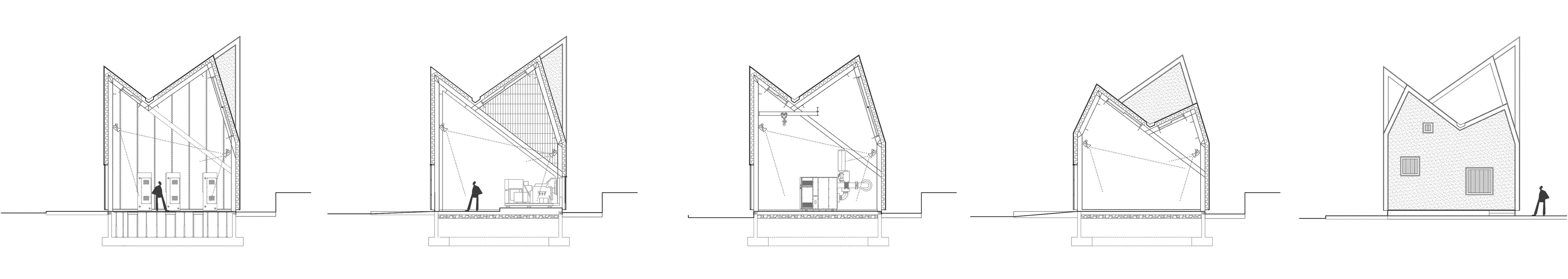 Edificio de reactivos secciones consecutivas. E.D.A.R  SAN CLAUDIO por Padilla Nicás Arquitectos. 