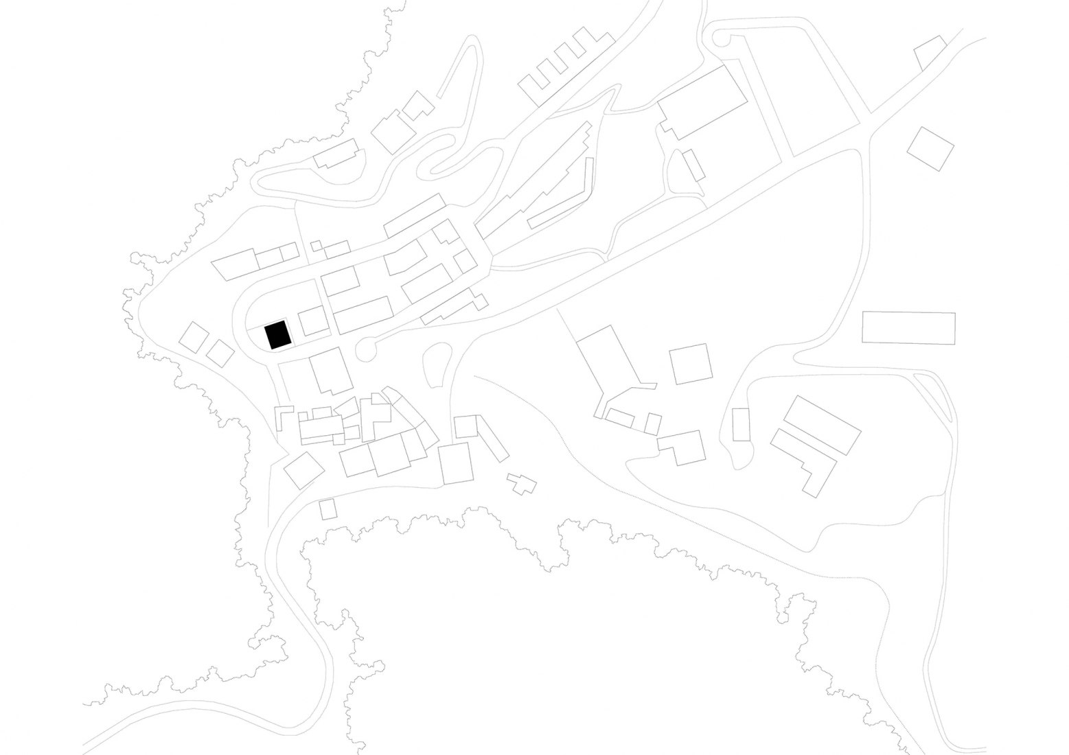 Site plan. Two houses in Vidrà by SAU Taller d'Arquitectura.