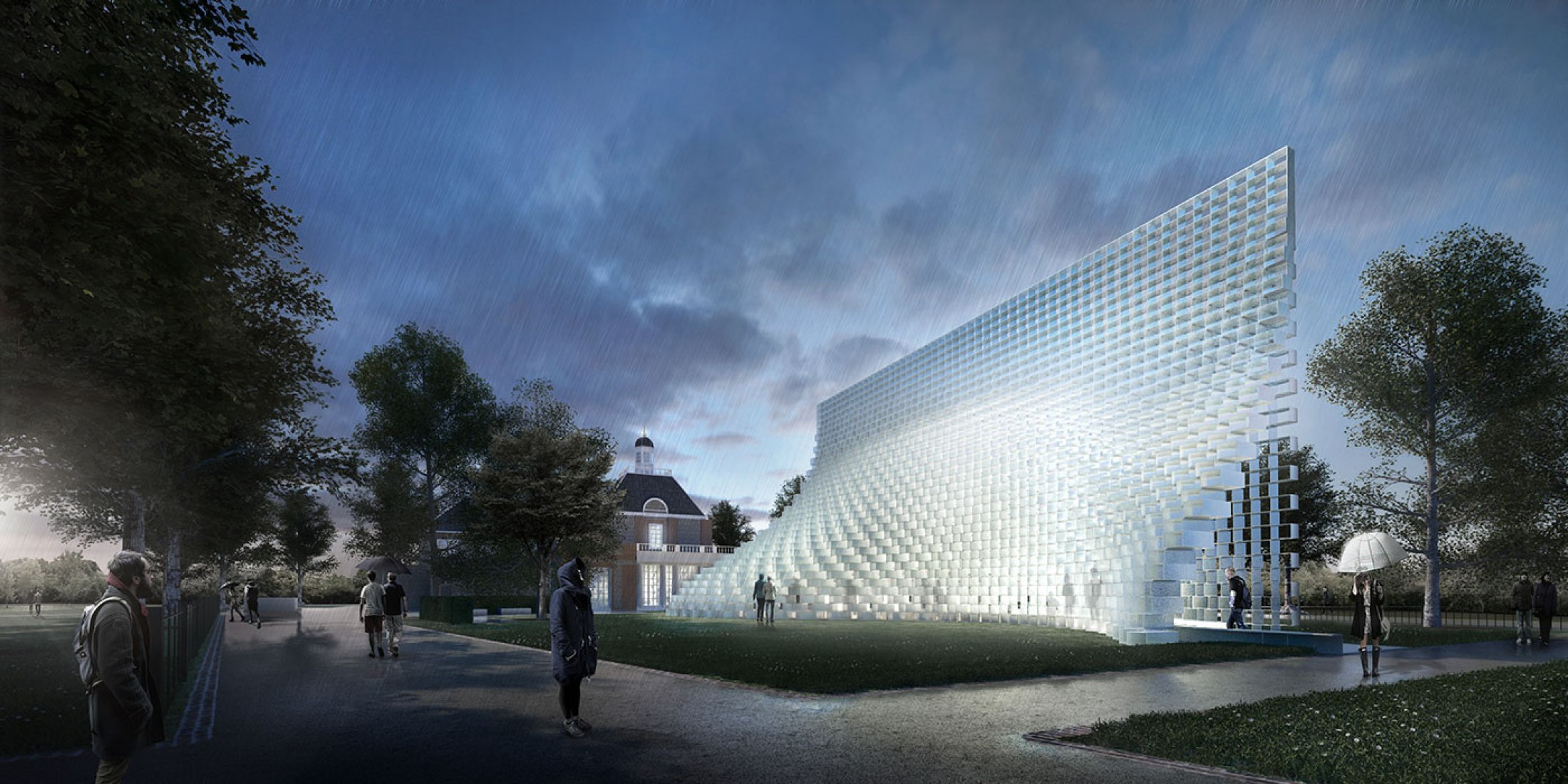 Render. Pabellón de la Serpentine 2016 por Bjarke Ingels Group (BIG). Imagen © Bjarke Ingels Group (BIG).