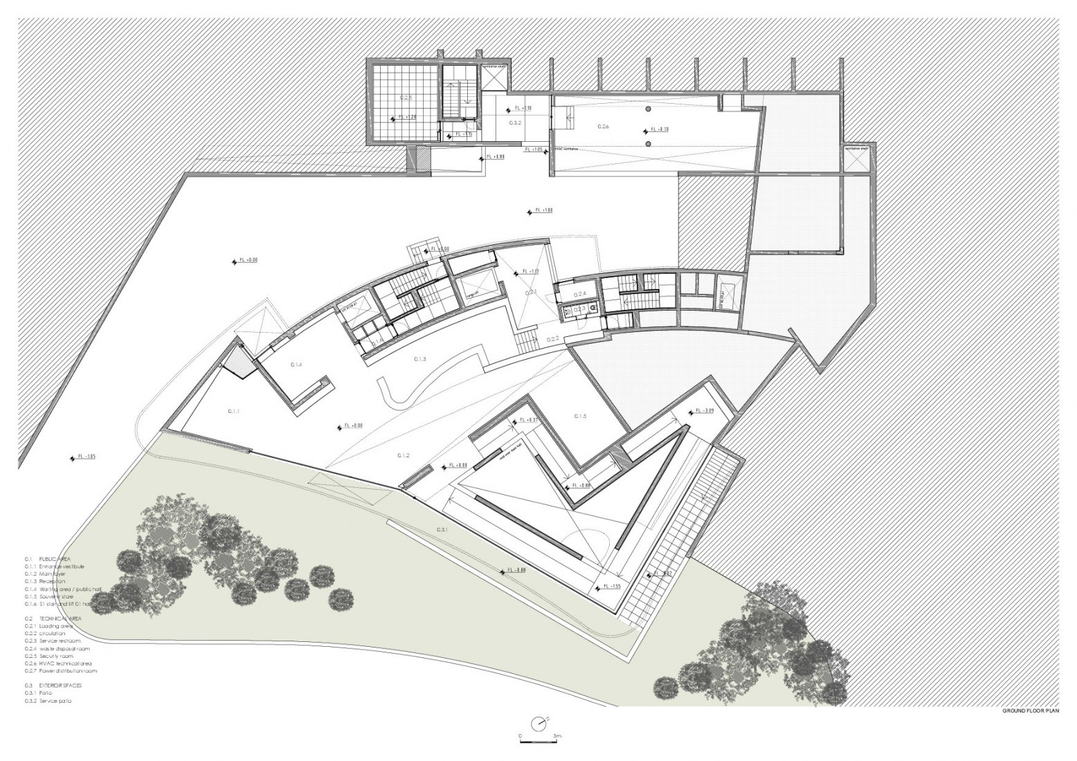 Planta baja. MoAE - Museo de Educación Artística de Huamao por Álvaro Siza y Carlos Castanheira