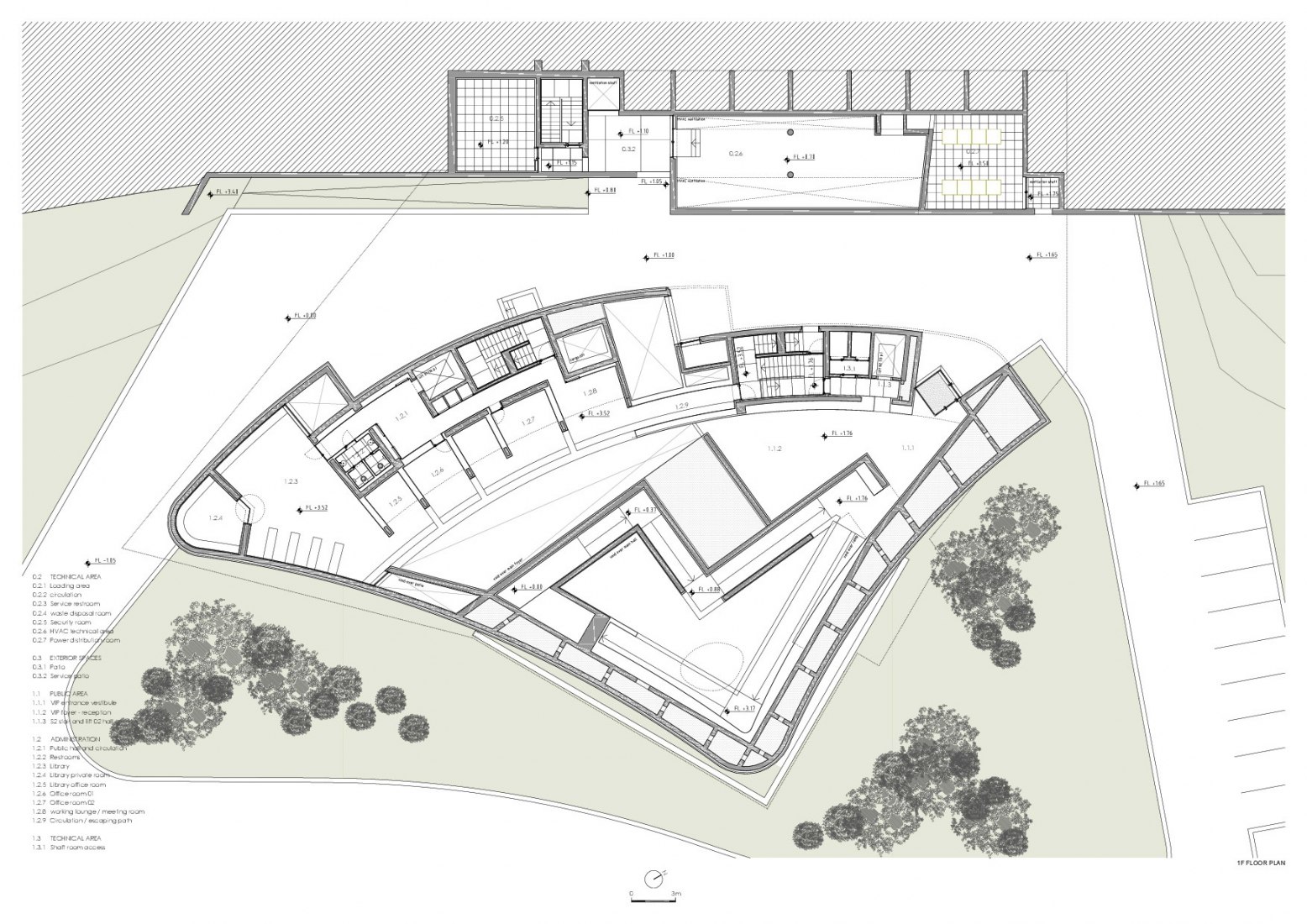 Planta primera. MoAE - Museo de Educación Artística de Huamao por Álvaro Siza y Carlos Castanheira