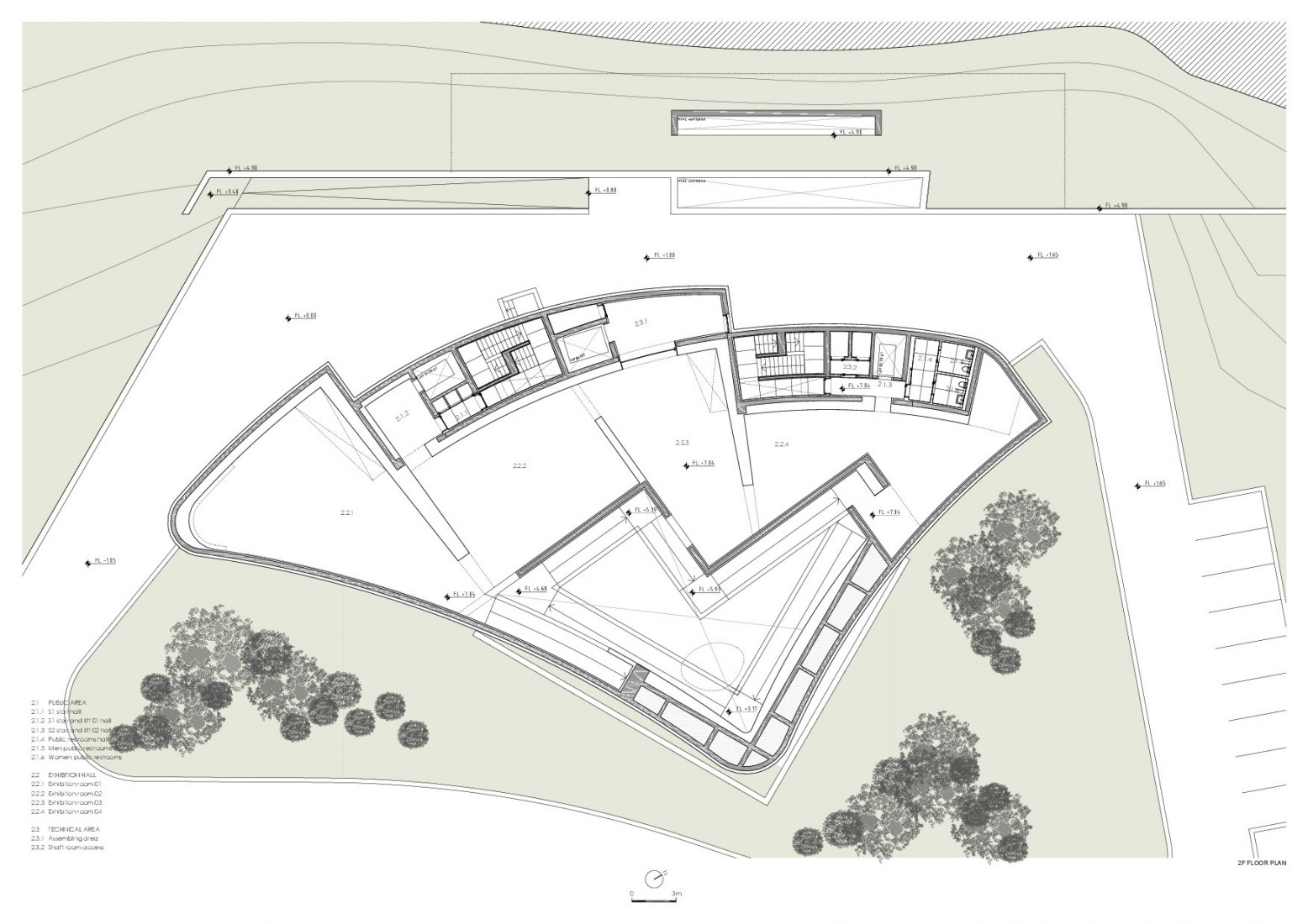 Planta segunda. MoAE - Museo de Educación Artística de Huamao por Álvaro Siza y Carlos Castanheira