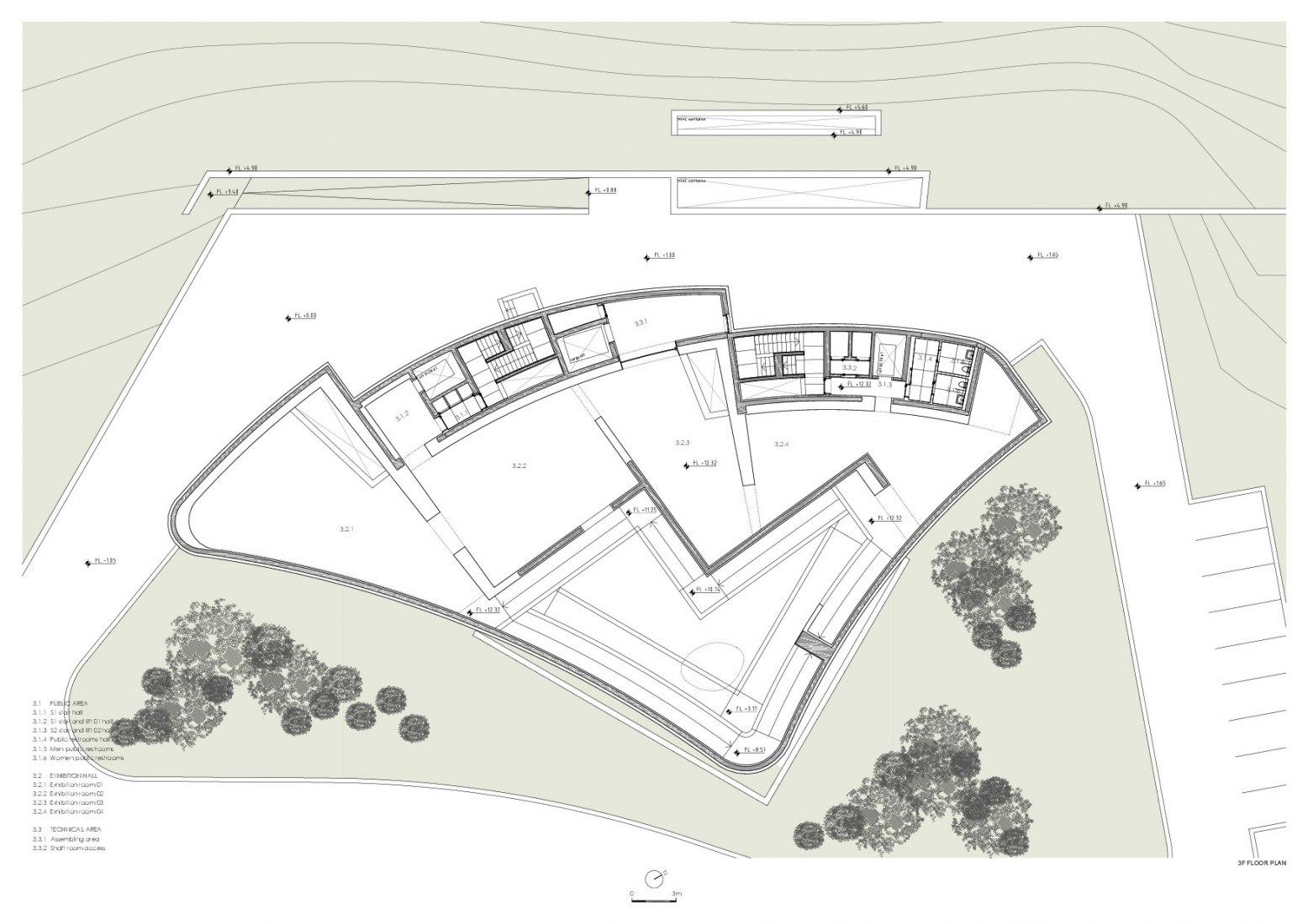 Planta tercera. MoAE - Museo de Educación Artística de Huamao por Álvaro Siza y Carlos Castanheira