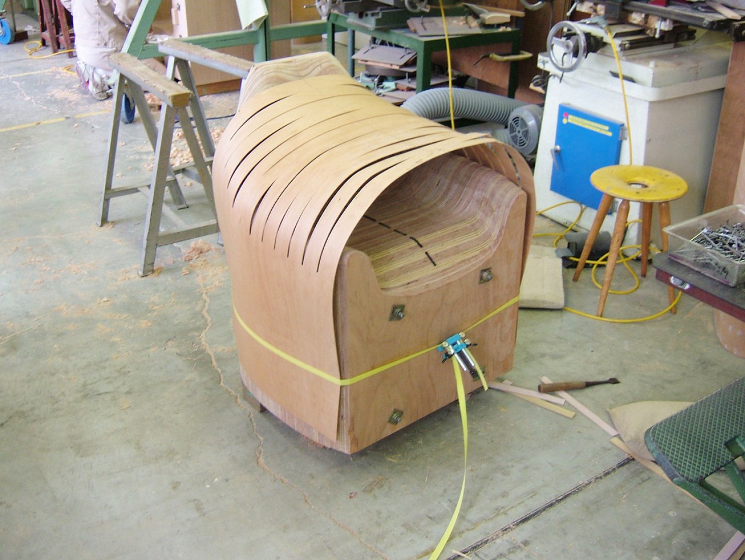 A chair in a fold by Naruse Inokuma Architects