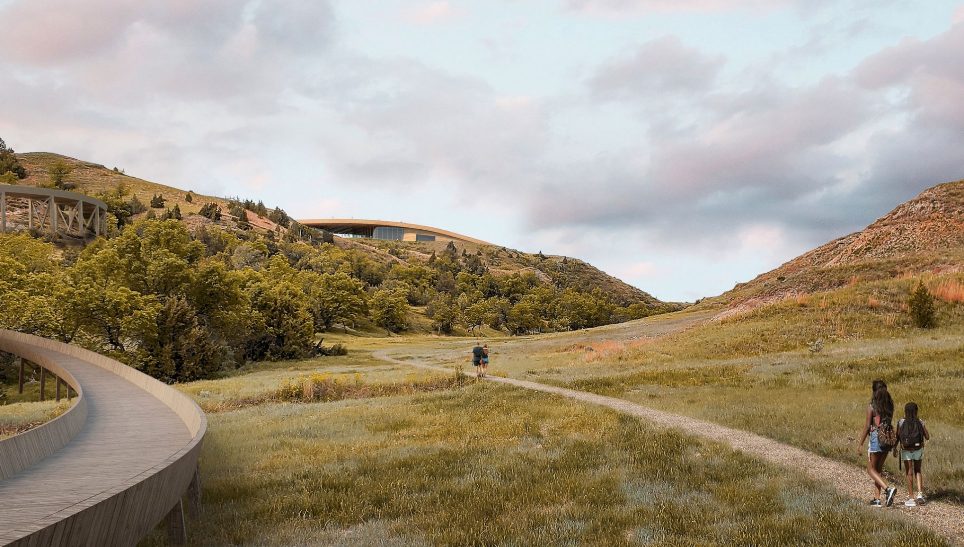 Rendering. Theodore Roosevelt Presidential Library by Snøhetta