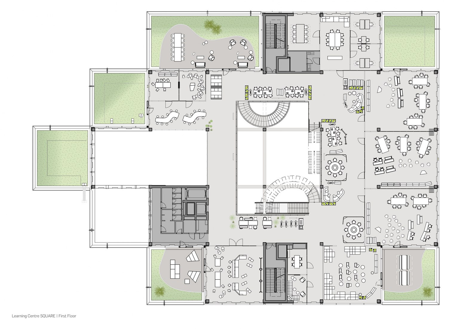 First floor plan. Learning Center for the University of Saint-Gall by Sou Fujimoto.