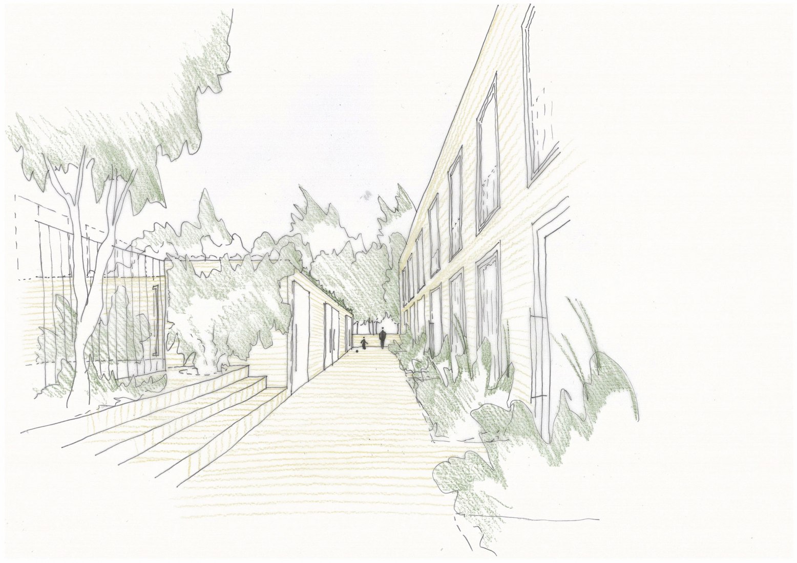 Sketch. Spijkerkwartier housing Arnhem by Atelier Kempe Thill.