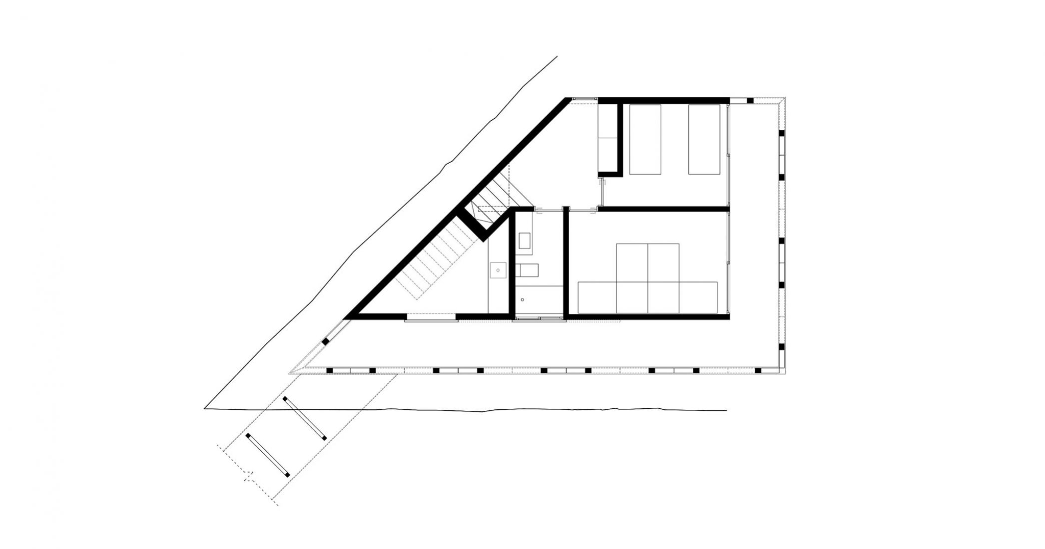 Basement floor plan. Morla House by Stanaćev-Granados.