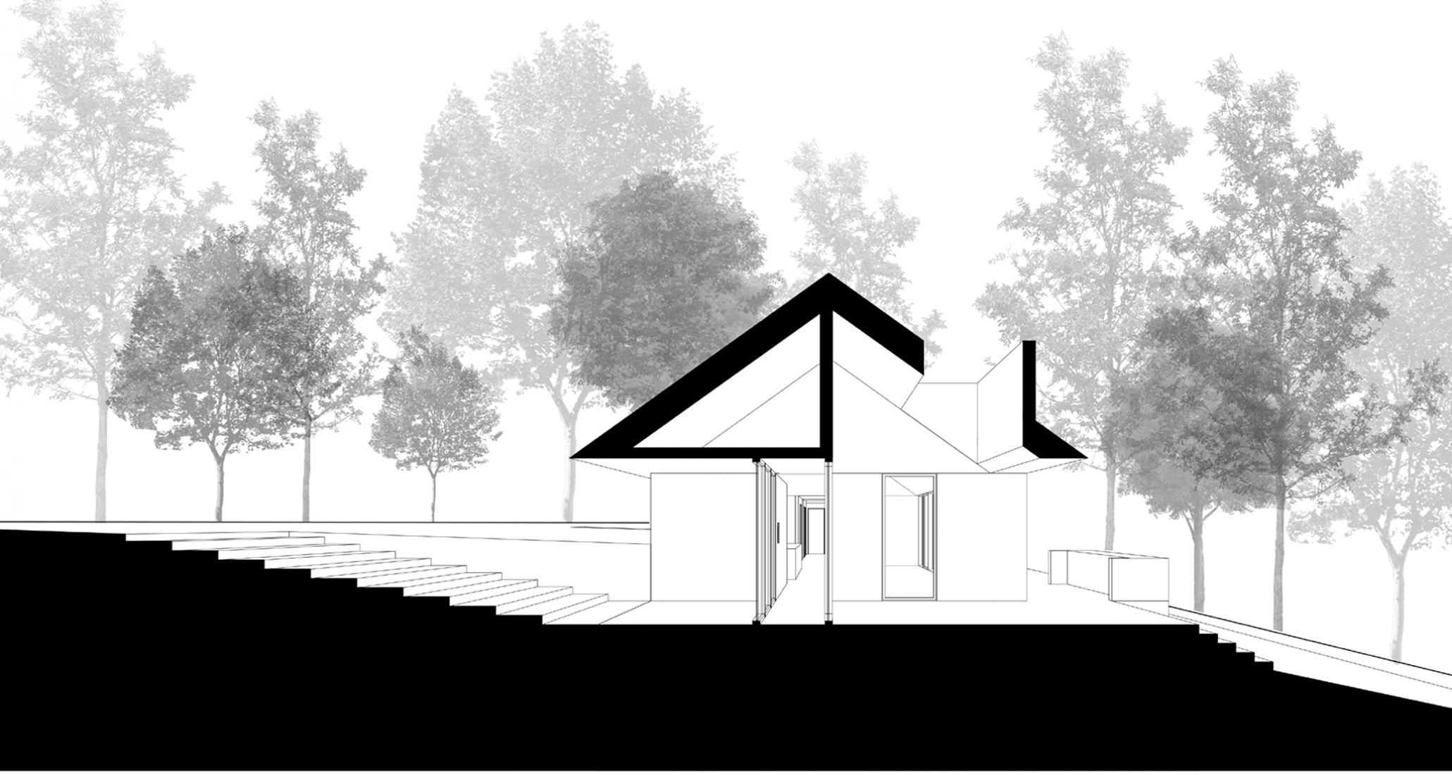Sección. Casa «Cherry Valley» por StudioAC.