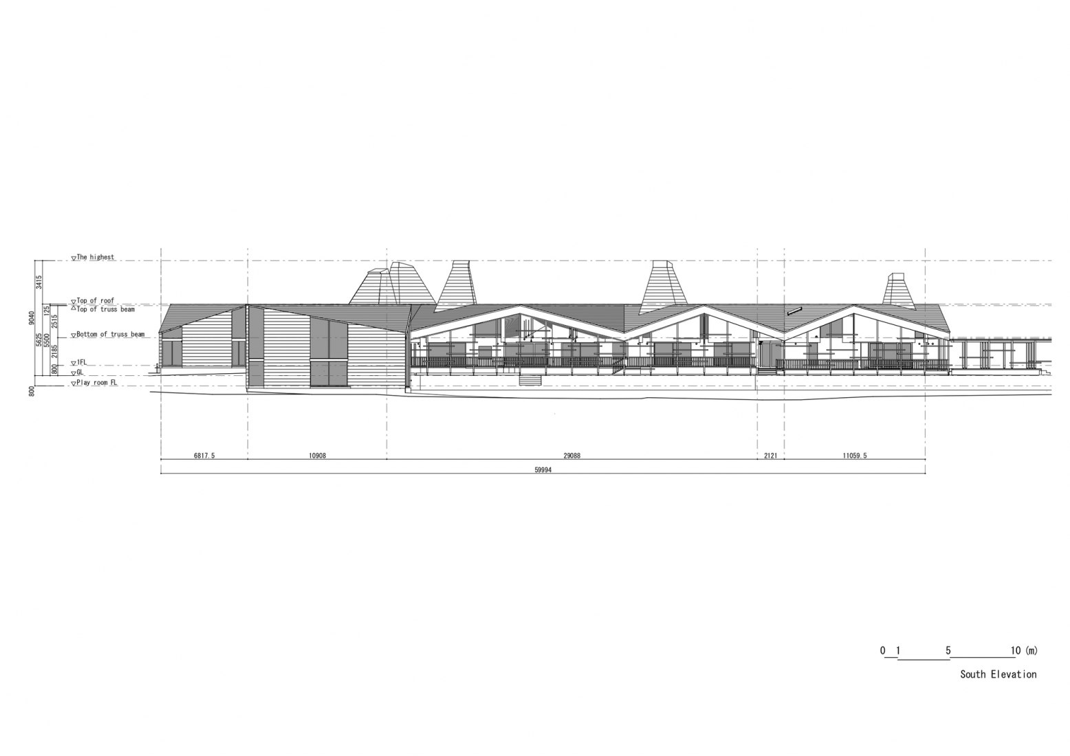 Elevation. Center for Early Childhood Education and Care by Takeru Shoji Architects.
