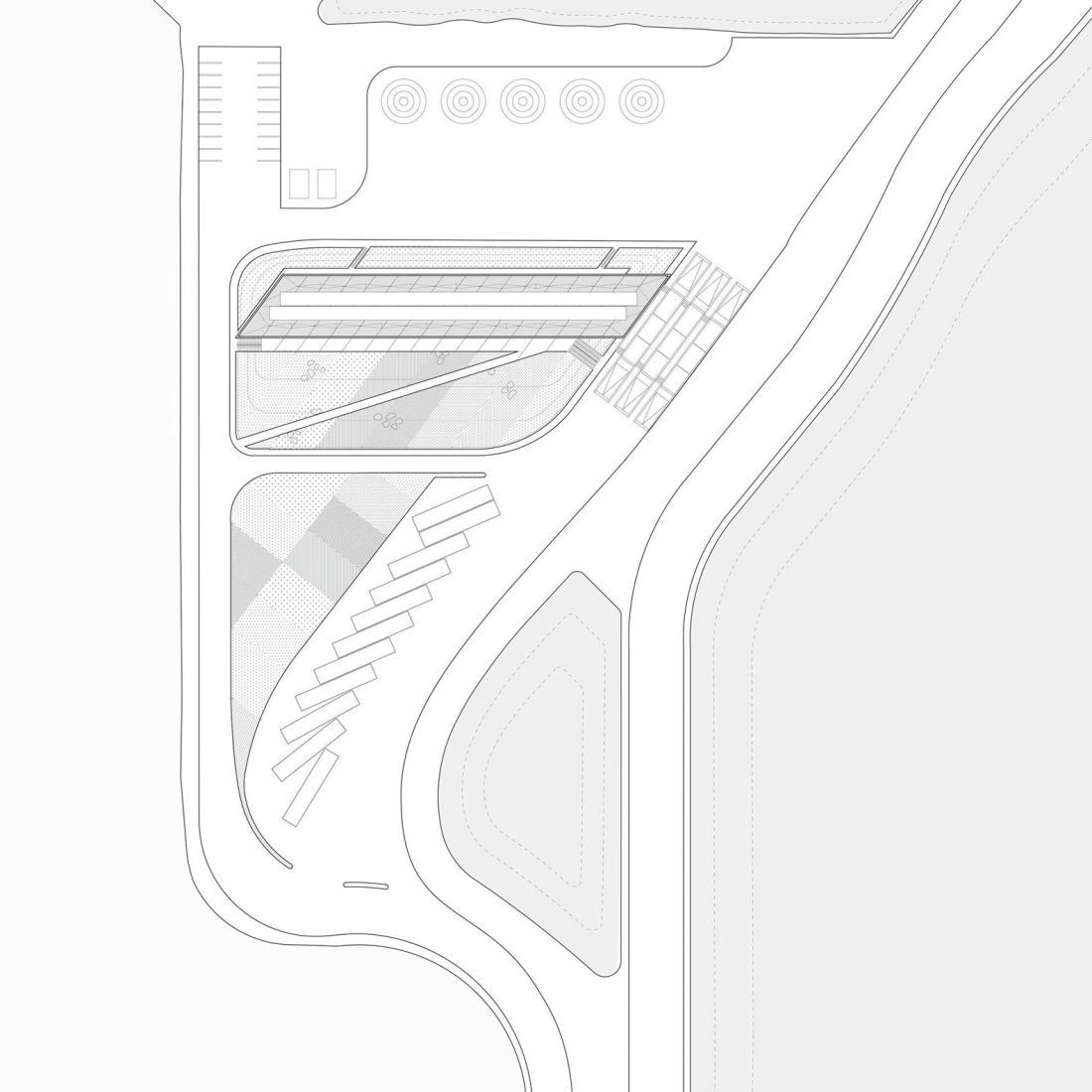Plano de planta de situación. El Edificio Puerta por Third Nature Studio.
