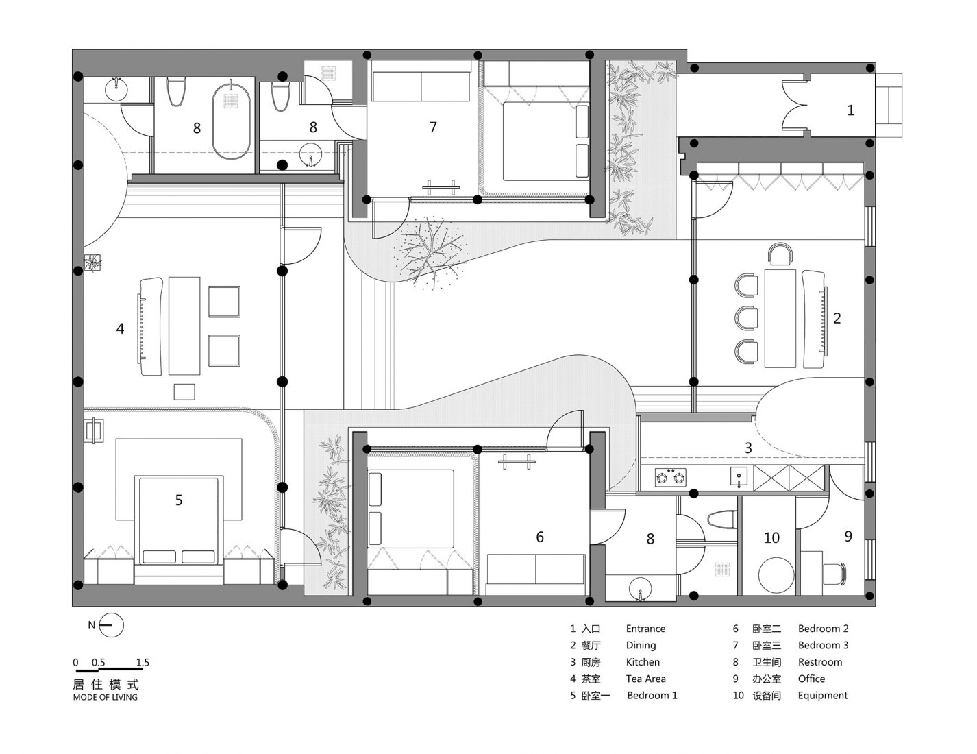 Modo de vivienda. Patio plegado por Archstudio. 