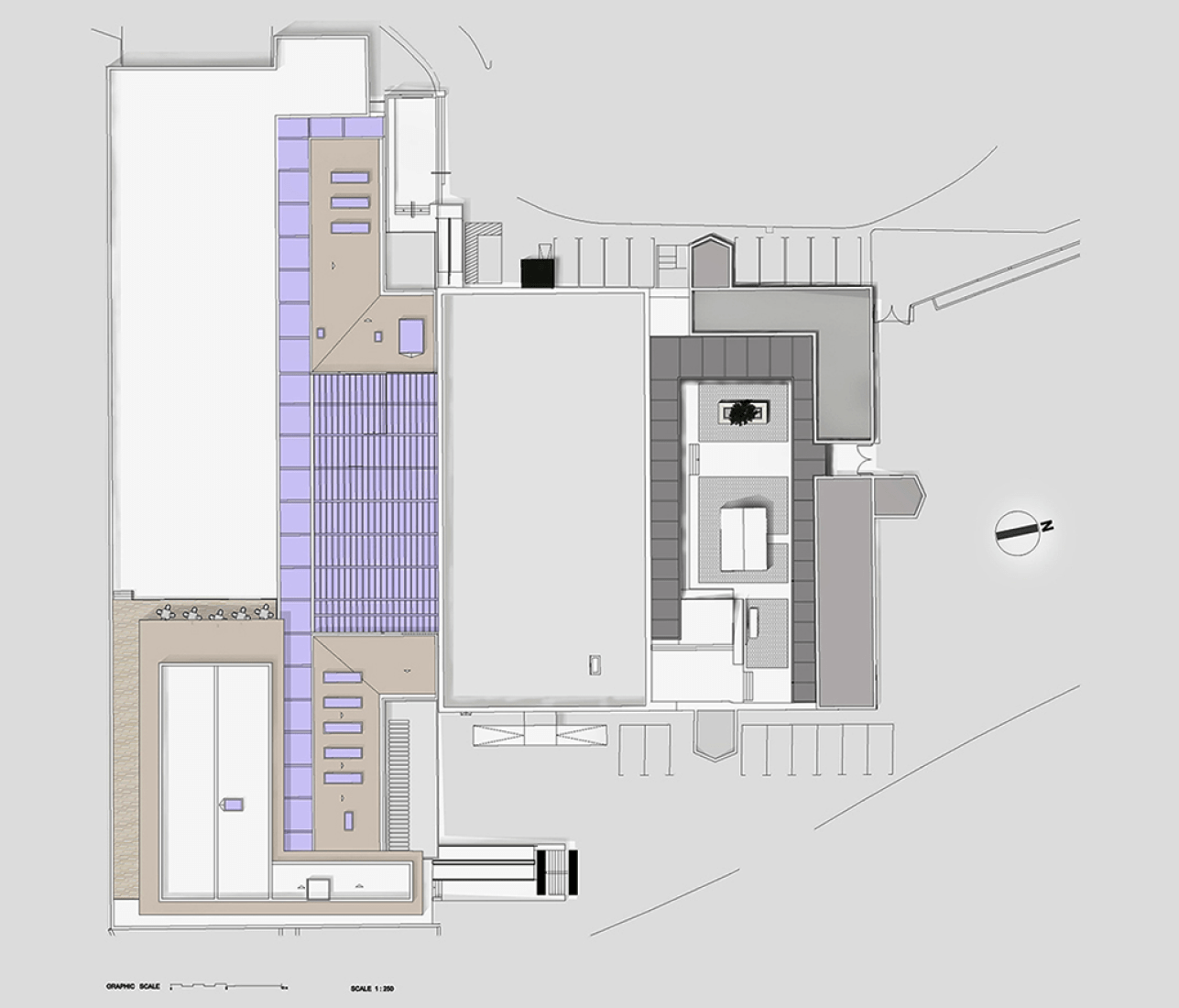 Planta de cubiertas. Universidad de Gibraltar por Xavier Ozores. Señala encima de la imagen para verla más grande.