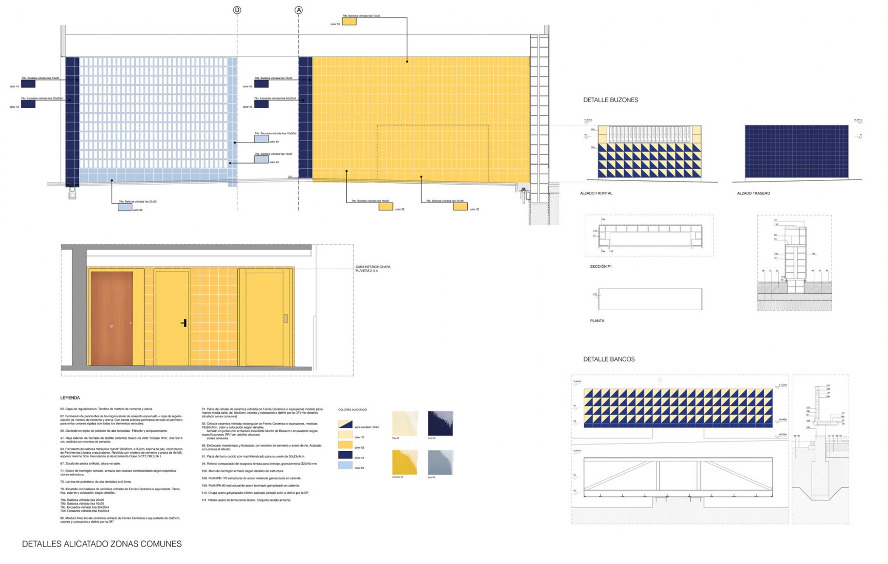 Details of tiling. Social housing in Ibiza by Ripoll-Tizón.