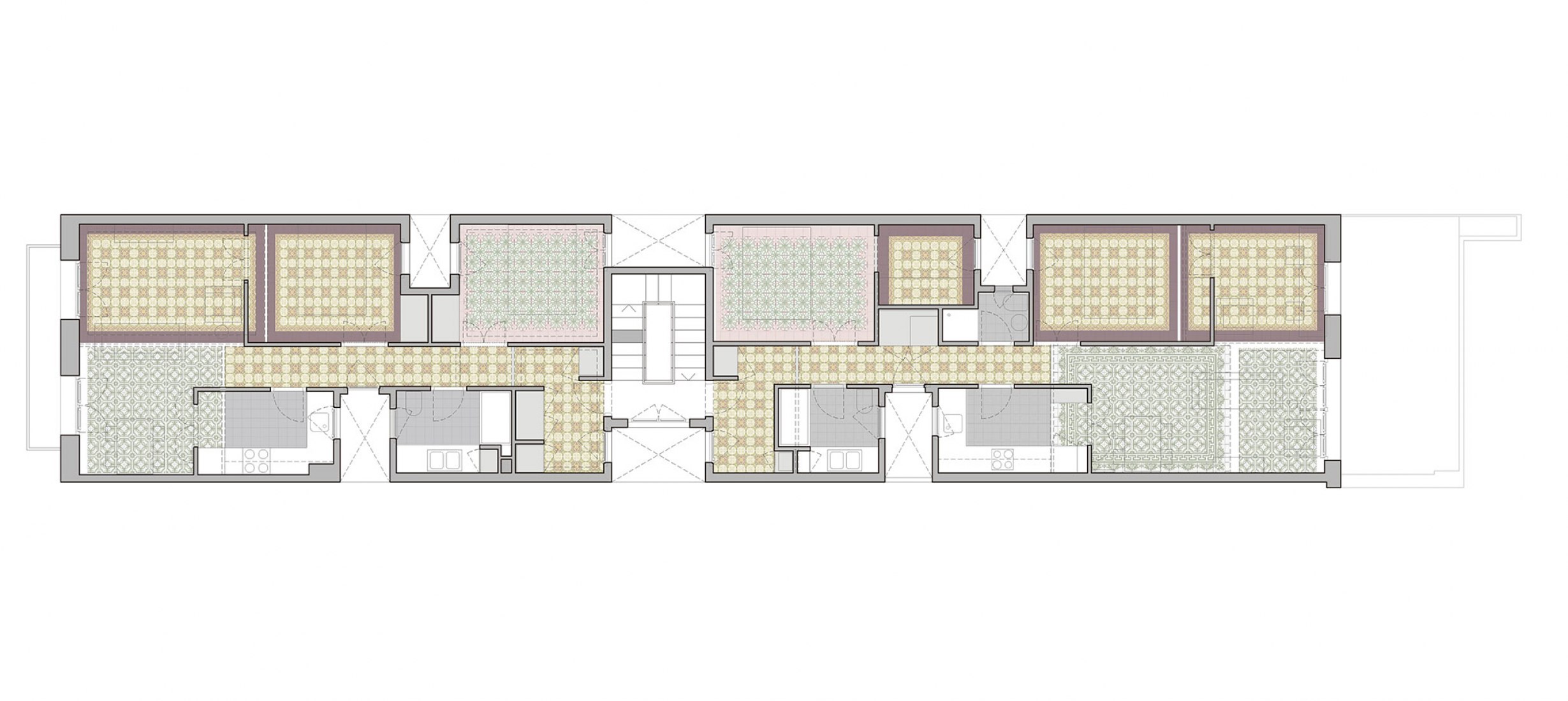 First floor plan. Before intervention. Vallirana 47 building by vora.
