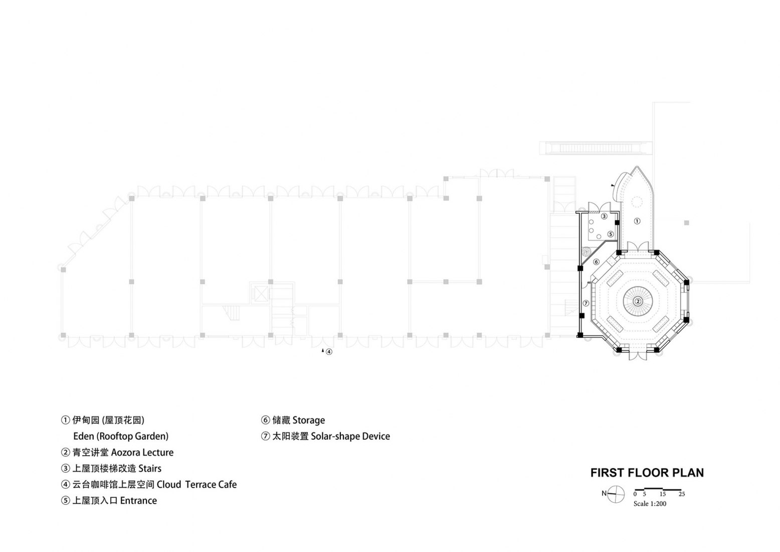 First floor plan. Miro store of Duoyun bookstore by Wutopia Lab.