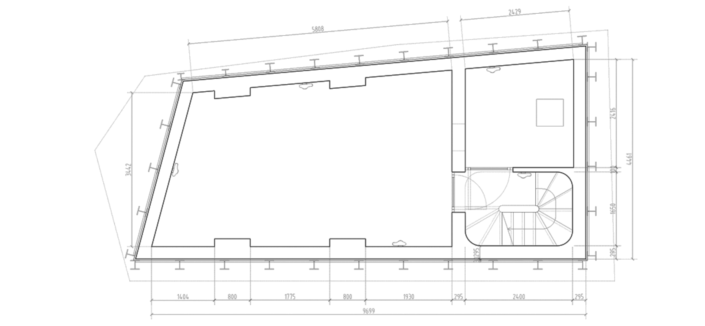 Basement floor level -2. A' House by Wiel Arets Architects.