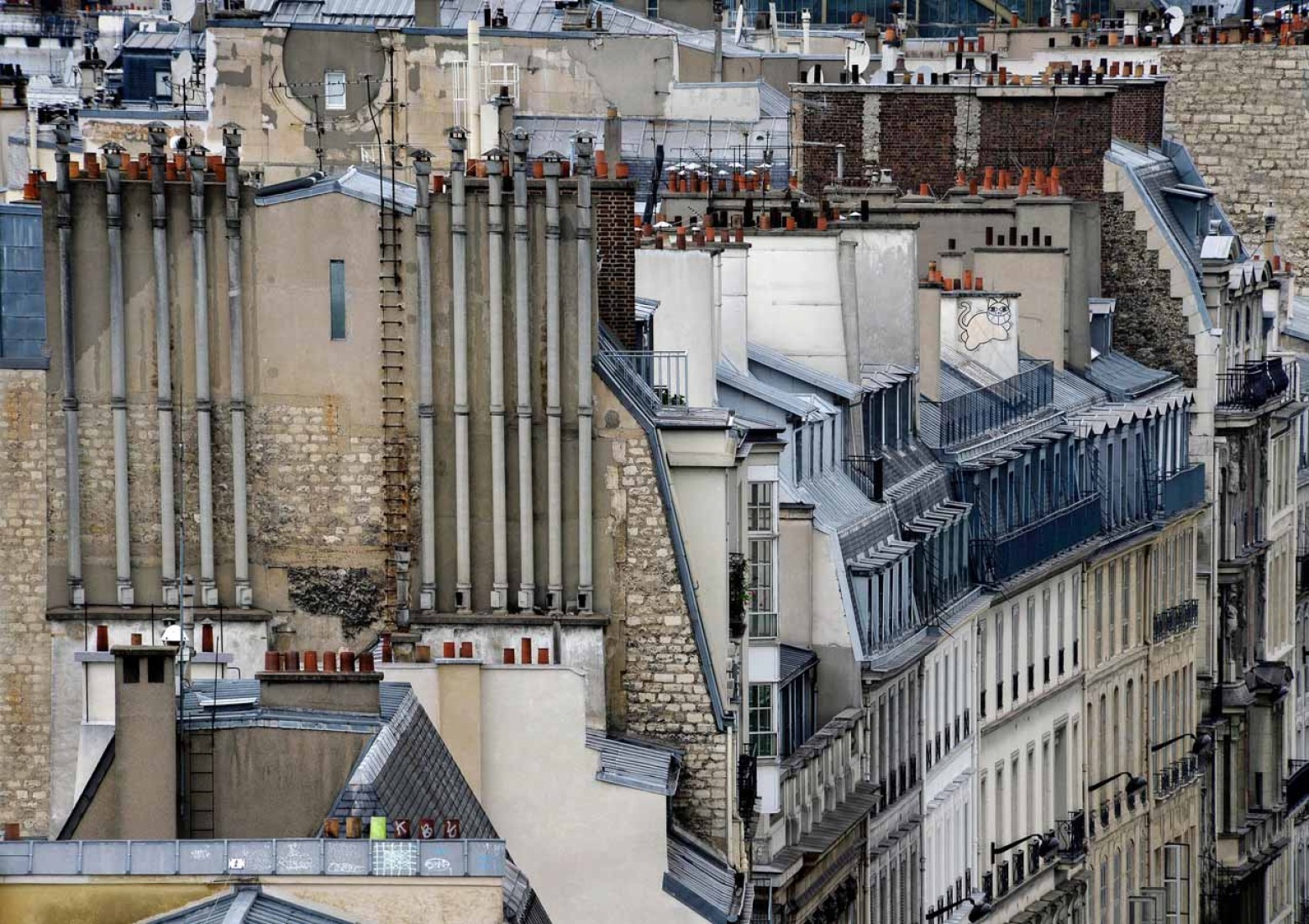 Paris Roof Top #8 2014. ‘Paris Abstract’ by Michael Wolf at Koch Gallery. 