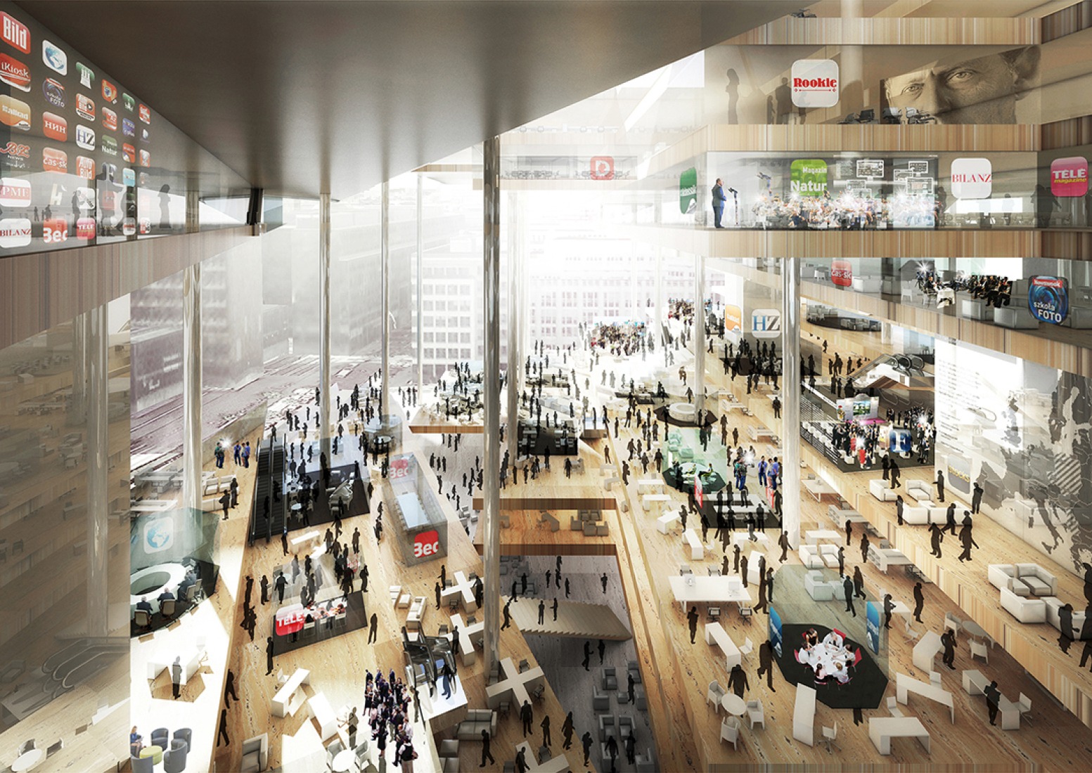 Propuesta de OMA para el nuevo Axel Springer Media Center. Imagen cortesía de OMA.