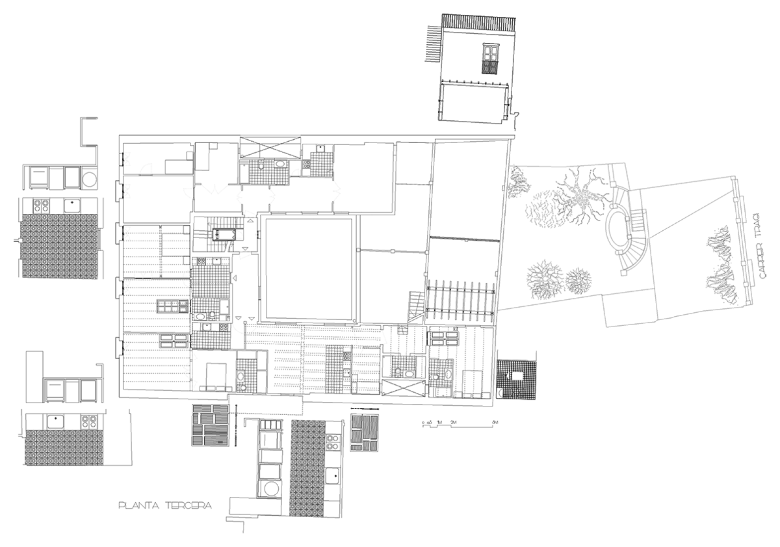 Third floor, Flats Renovation in Barcelona by EMBT. 