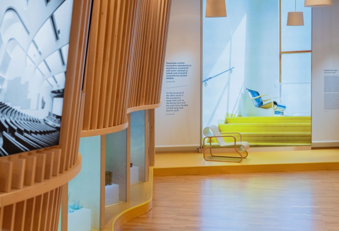 Exposición permanente del Finlandia Hall de Helsinki. Fotografía por Kusti Manninen.