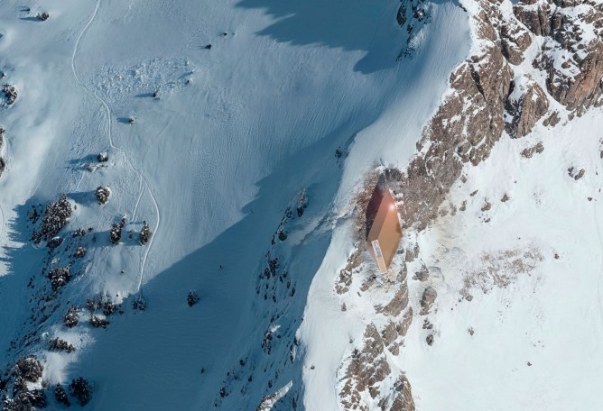 Visualización. Vivac fabricado digitalmente para los Juegos Olímpicos de 2026 por Carlo Ratti Associati