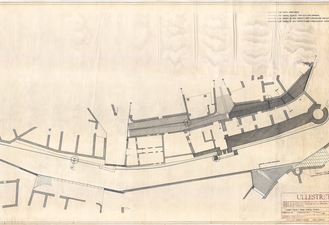 Plano del proyecto de reurbanización del pueblo medieval de Ullastret (Girona), 1983. Cortesía de Mateo Arquitectura.