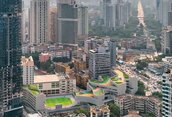 Cuizhu Foreign Language School by Studio Link-Arc. Photograph by Bai Yu.