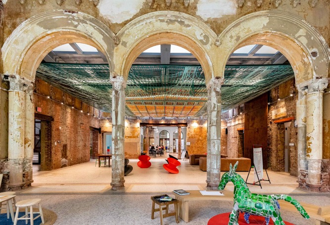 Detail shot of the installation. Image courtesy FreelandBuck. Photograph by Megan McGinley, Children’s Museum of Pittsburgh