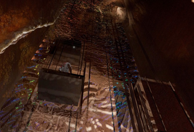 Visualización. Hotel-resort cueva en el desierto de AlUla por Jean Nouvel. Imagen cortesía de Atelier Jean Nouvel / Comisión Real para AlUla