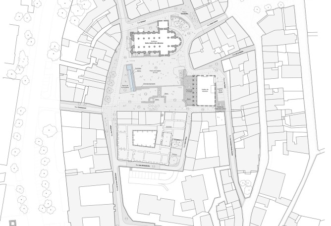 Plano de situación. Proyecto de remodelación de la plaza de Mauriac por Linazasoro & Sánchez.