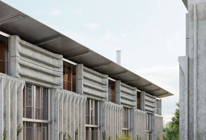 Outside view, rendering. Elementa by PARABASE