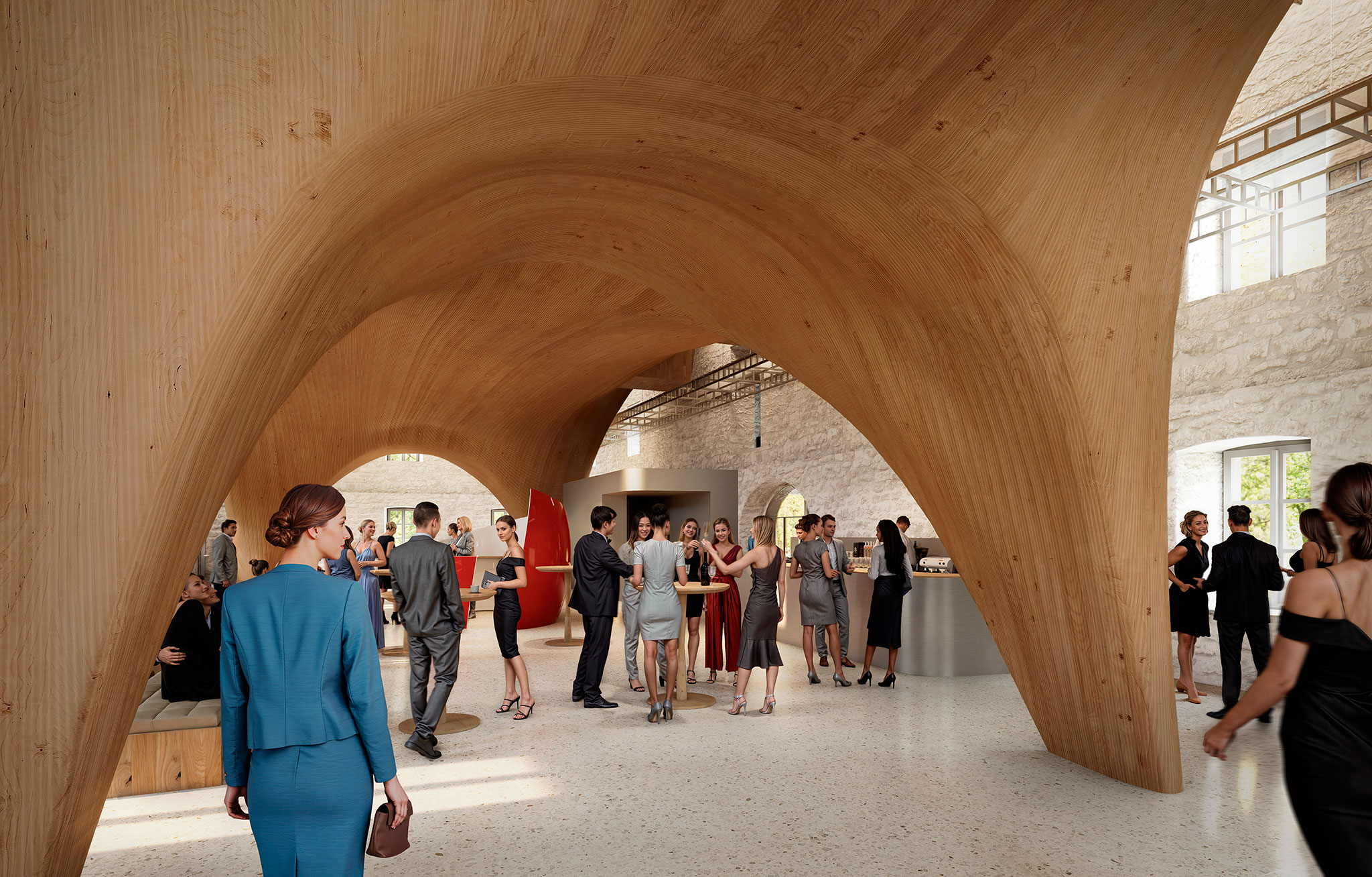 アート・デザイン・音楽 Ancient Architecture Vector Architects designs concave Chapel of Music for seaside resort
